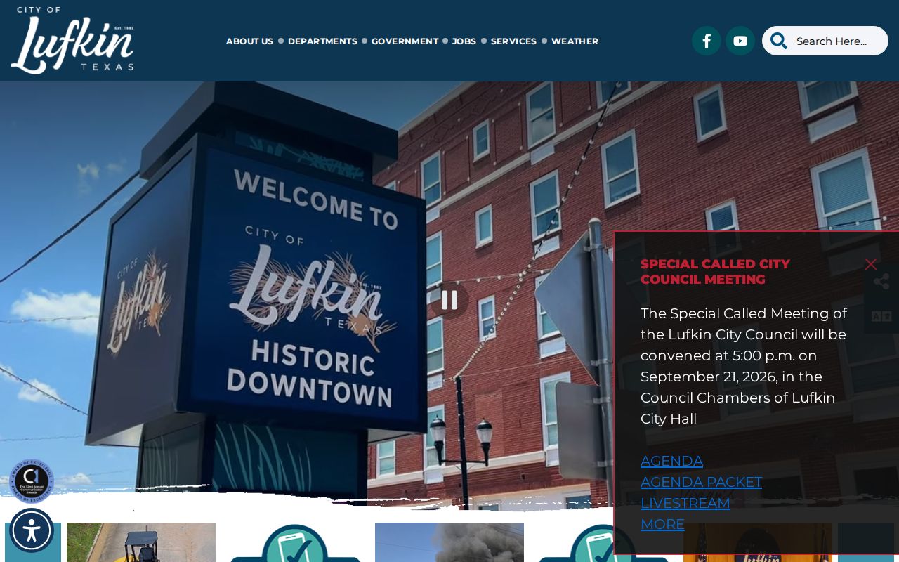 Lufkin warrant records setting and city hall municipal-services page