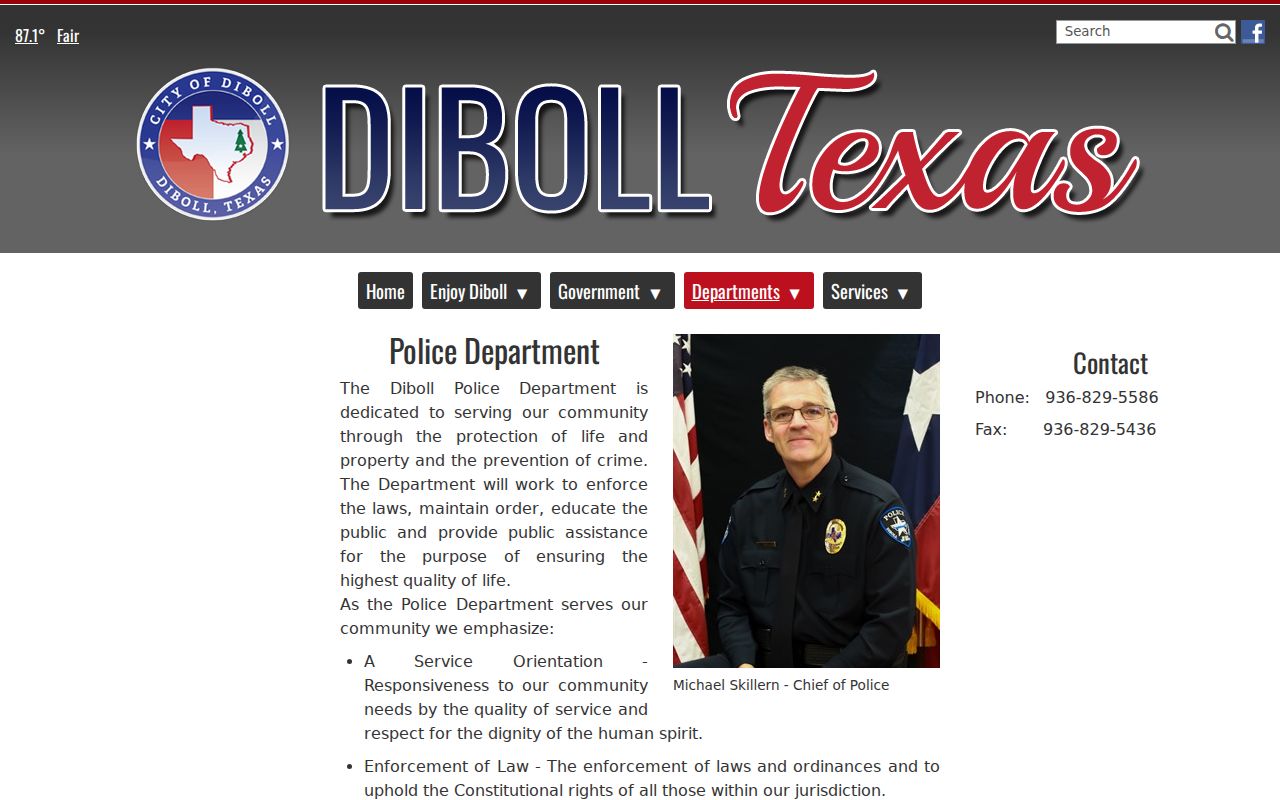 Diboll warrant records context and Diboll Police Department overview